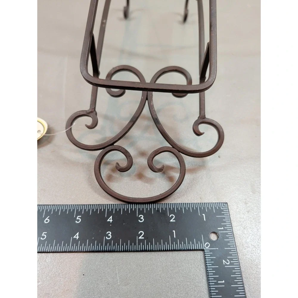 Giftcraft 3 Tier Metal Wine Bottle Rack Scroll Design Brown 867324 Countertop